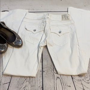 True Religion Women’s White Flare Jeans